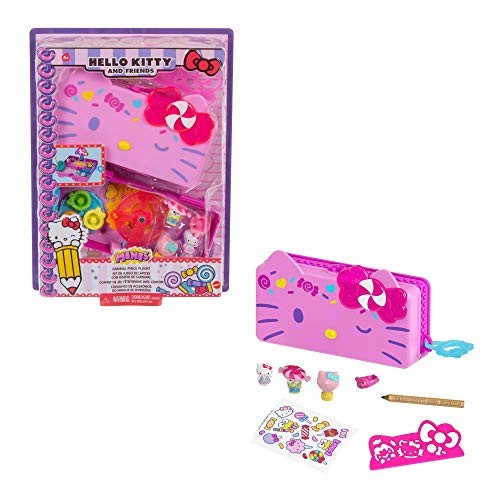Hello Kitty GVC41 - Minis Jahrmarkt-Süßigkeiten-Federtasche (19,1 cm) mit 2 Sanrio-Figuren und Schreibwarenzubehör, tolles Spielzeug Geschenk für Kinder ab 4 Jahren