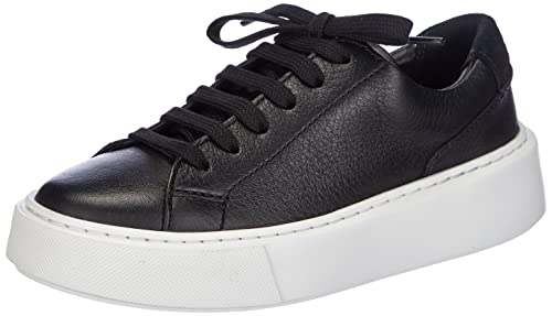 Clarks Damen Hero Lite Lace Sneaker, Black Leather, 35.5 EU