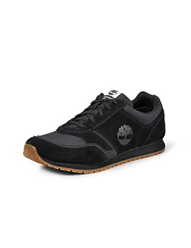 Timberland Herren Lufkin Fabric and Leather Oxford Basic Sneaker, Black Suede, 44 EU