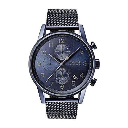 BOSS Herren Chronograph Quarz Uhr mit Edelstahl Armband 1513538