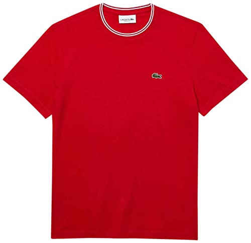 Lacoste Herren TH7061 T-Shirt, Rouge/Blanc, XXL