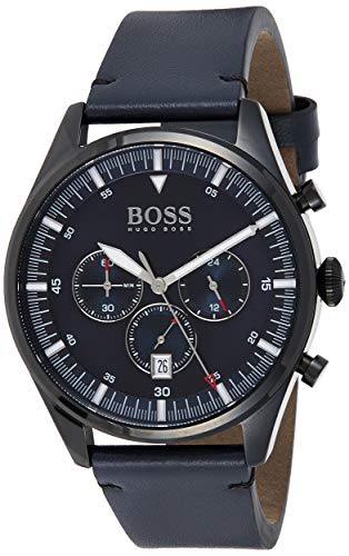 BOSS Herren Chronograph Quartz Uhr mit Leder Armband 1513711