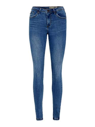 VERO MODA Damen Jeans Hose VMTanya Piping 10222531 medium Blue Denim M/30