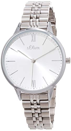 s.Oliver Damen Analog Quarz Uhr mit Edelstahl Armband SO-4210-MQ