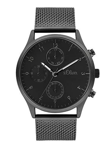 s.Oliver Herren Analog Quarz Uhr mit Edelstahl Armband SO-4059-MM